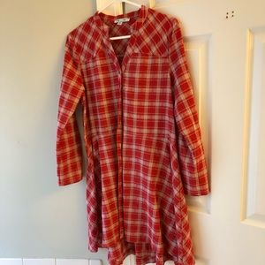 Red and white plaid dress